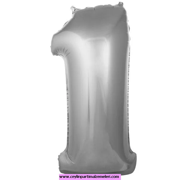 1 Rakam Gümüş Folyo Balon